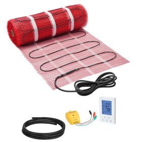 70 sqft Self-Adhesive Mesh Floor Heating Mat System, 120V Electric Radiant Heated Floor System, with Smart Control Thermostat & Alarm
