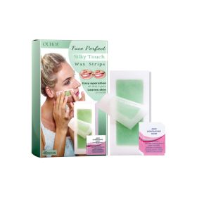 OUHOE Silky Touch Wax Strips, Mild Non-Irritating Moisturizing Refreshing Clean Face Lip Hair Removal Wax (Option: 40pcs-150g-2.36*1.38*3.74inch)