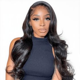 13x4 Lace Front Human Hair Wigs Natural Color Body Wave Density (Option: 26inch)