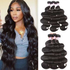 Human Hair Bundle Extensions Body Wave Natural Color (Option: 12inch)