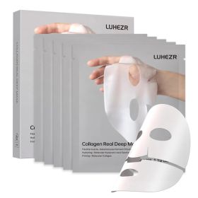 5 SHEETS/BOX Collagen Real Deep Face Masks Skincare Facial Masks For Women Skin Care Hydrating Firmness & Elasticity Support (Option: White)