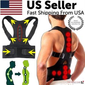 Posture Corrector Support Magnetic Back Shoulder Brace Belt Band For Men Women (Brace Size: L)