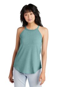 District Women's Perfect Tri Rocker Tank DT137L (Color: Heathered Eucalyptus Blue, size: 4XL)